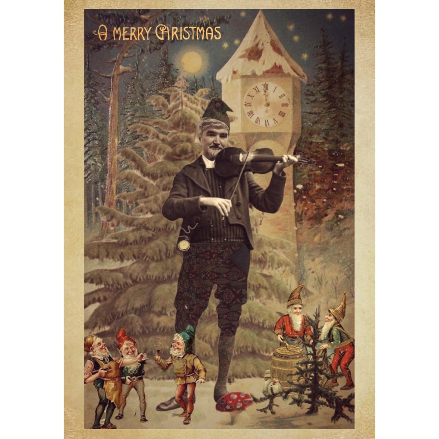 Merry Christmas postcard by BG+