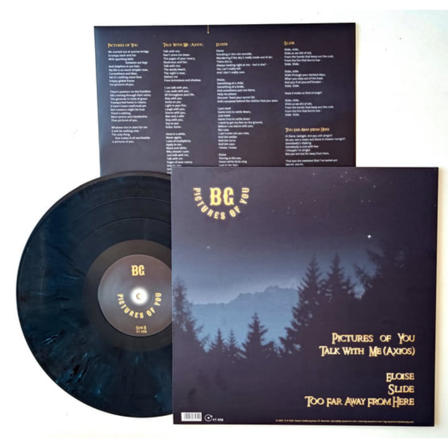 12" EP Dark & Blue Marbled Vinyl Limited Edition of "Pictures Of You" on 45 RPM