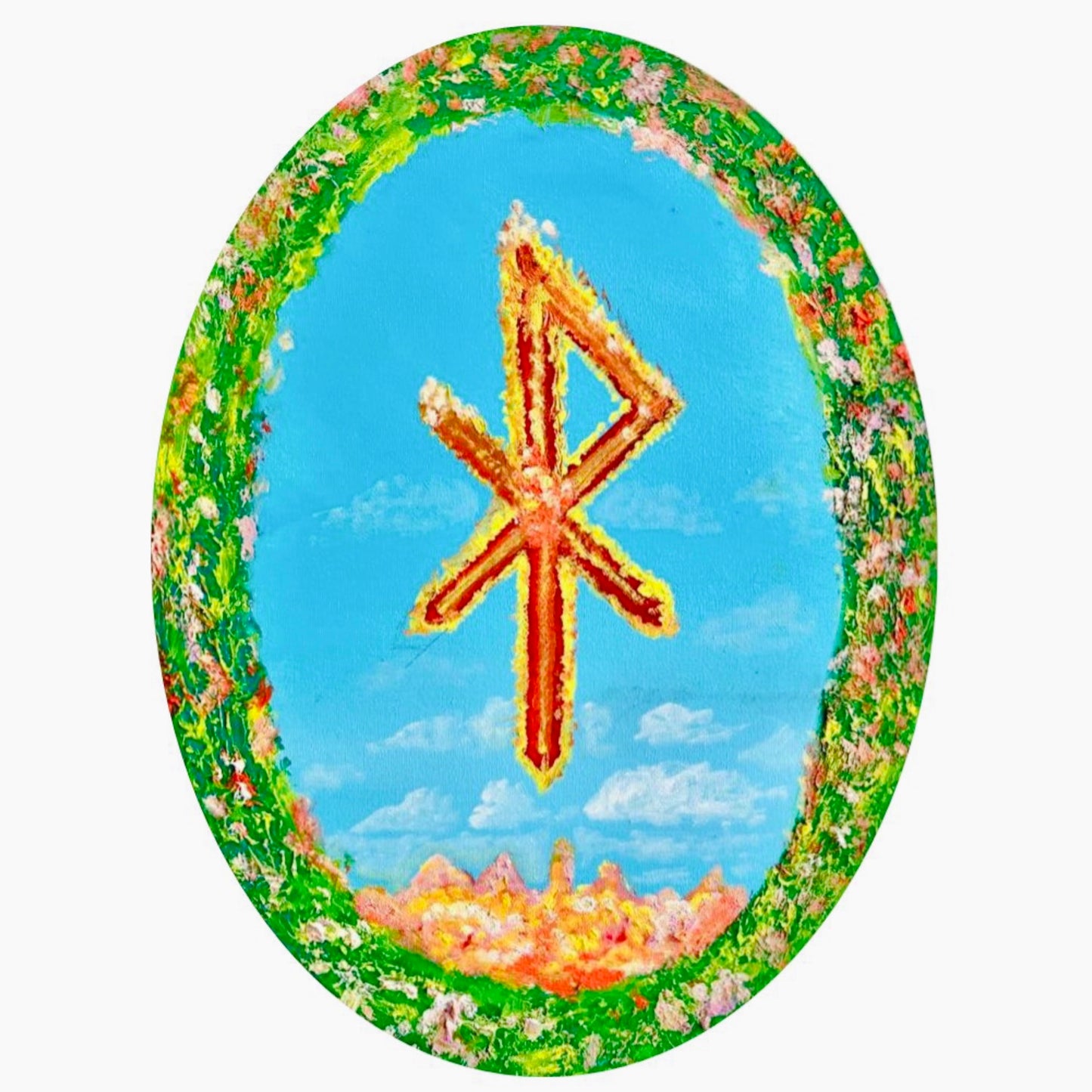 Картина Бориса Гребенщикова «Руна Любви: Апрель». 2025. Холст, масло.
