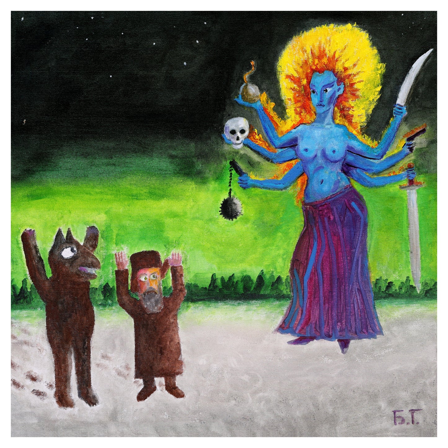 Authorized high quality copy of Boris Grebenshikov paintings. Canvas print, variants available