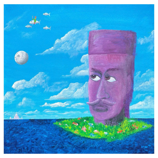 Картина Бориса Гребенщикова «Железный Ус Сомневается В Иллюзорности Мира». 2025. Холст, масло.